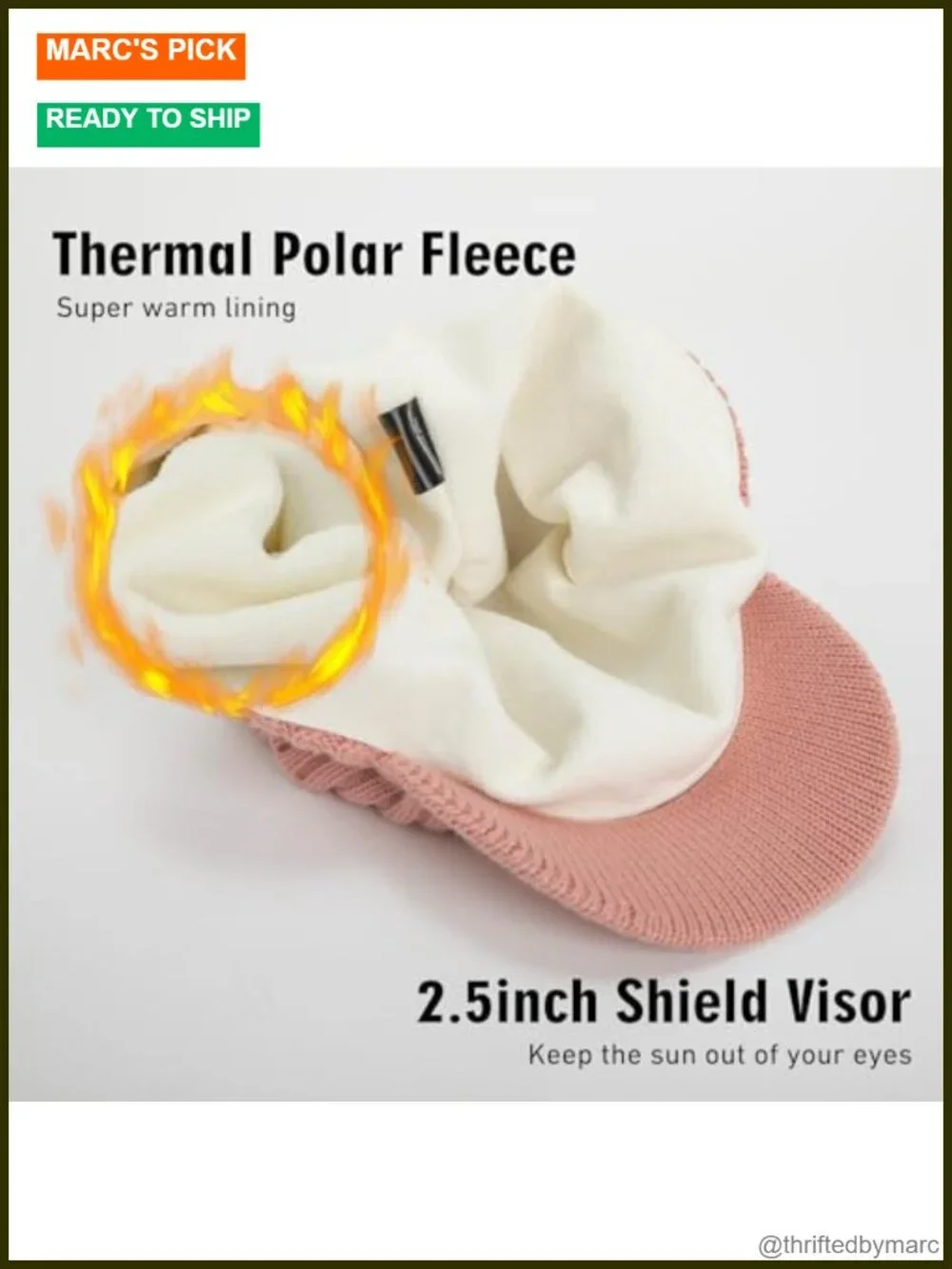 DryKnit Waterproof Merino Wool Beanie with Brim Ear Flaps Fleece Lined Ski Cap